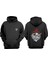 Unisex Kalbın Ustunde Yanan Meşale Tasarım Ön Arka Baskılı Normal Kalıp Siyah Sweatshirt 1