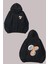 Unisex Portakal Ay Tasarım Ön Arka Baskılı Normal Kalıp Siyah Sweatshirt 1