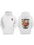Unisex Positive Vibes Papatya Tasarım Ön Arka Baskılı Normal Kalıp Beyaz Sweatshirt 1