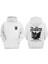 Unisex Fallen Skeleton Wings Tasarım Ön Arka Baskılı Normal Kalıp Beyaz Sweatshirt 1