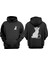 Unisex 2 Baslı Kedi Tasarım Ön Arka Baskılı Normal Kalıp Siyah Sweatshirt 1
