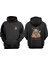Unisex Fallingın Love Tasarım Ön Arka Baskılı Normal Kalıp Siyah Sweatshirt 1