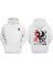 Unisex Mighty Dragon Tasarım Ön Arka Baskılı Normal Kalıp Beyaz Sweatshirt 1