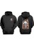 Unisex Japone Panda Tasarım Ön Arka Baskılı Normal Kalıp Siyah Sweatshirt 1