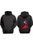 Unisex Spiderman Duyu Tasarım Ön Arka Baskılı Normal Kalıp Siyah Sweatshirt 1