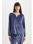 Fall in Love Pijama Takım V Yaka Velur Uzun Kollu Üst Beli Lastikli Alt A3356AX24AU 4