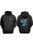 Unisex Stick Love Tasarım Ön Arka Baskılı Normal Kalıp Siyah Sweatshirt 1