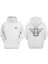 Unisex Arı Cizim Tasarım Ön Arka Baskılı Normal Kalıp Beyaz Sweatshirt 1