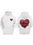 Unisex Kurukafalar Love Tasarım Ön Arka Baskılı Normal Kalıp Beyaz Sweatshirt 1