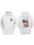 Unisex Japan Fish Tasarım Ön Arka Baskılı Normal Kalıp Beyaz Sweatshirt 1