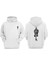 Unisex Savaşçı Komutan Tasarım Ön Arka Baskılı Normal Kalıp Beyaz Sweatshirt 1