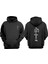 Unisex Savaşçı Komutan Tasarım Ön Arka Baskılı Normal Kalıp Siyah Sweatshirt 1
