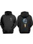 Unisex Eriyen Yüz Dondurma Tasarım Ön Arka Baskılı Normal Kalıp Siyah Sweatshirt 1