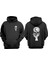 Dark Art Skeleton Tasarım Ön Arka Baskılı Normal Kalıp Siyah Sweatshirt 1
