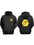Unisex Bıcaklı Civciv Tasarım Ön Arka Baskılı Normal Kalıp Siyah Sweatshirt 1