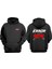 Unisex Eror 404 Tasarım Ön Arka Baskılı Normal Kalıp Siyah Sweatshirt 1