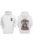 Legend Viking Skeleton Tasarım Ön Arka Baskılı Normal Kalıp Beyaz Sweatshirt 1