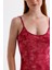 Yırtmaçlı Askılı Likralı Viskon Elbise | ELB35782 Bordo Batik 4