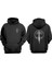 Gondor Kılıç Tasarım Ön Arka Baskılı Normal Kalıp Siyah Sweatshirt 1