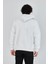 Unisex Tam Fermuarlı Kapşonlu  Sweatshirt - Beyaz 2