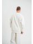 Uzun Kol Bisiklet Yaka Basic Sweatshirt - Beyaz 4