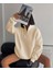 Kadın Yarım Fermuarlı Üç Iplik Sweatshirt - Bej 1
