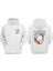 Unisex Bilardo Topu Tasarım Ön Arka Baskılı Normal Kalıp Beyaz Sweatshirt 1