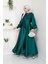 Kadın Giyim Abiye Moda Saten Fiyonklu Uzun Tesettür Abiye Elbise 2745 3