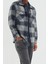 Erkek Moda Uzun Kol Dokuma Lacivert Oversize Oduncu Ekose Gömlek 3