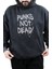 Unisex Punks Not Dead Baskılı Kapüşonlu Yıkamalı Sweatshirt, Oversize Rock Metal Baskılı Hoodie 2