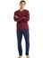 Erkek Bordo 3'lü Pijama Takımı 40575 2