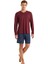 Erkek Bordo 3'lü Pijama Takımı 40575 4