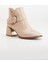 Kadın Topuklu Bot Bej Rugan Tokalı Klasik Vardola Taban 4