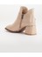 Kadın Topuklu Bot Bej Rugan Tokalı Klasik Vardola Taban 5