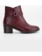 Kadın Topuklu Bot Günlük Bordo Biyeli Kalın Topuklu 3