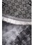 Halı Antrasit Cool Karo Saçaklı Oval Kesme Ince Yolluk Kilim Salon Halısı Modelleri 3