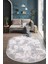 Halı Gri3 Karo Yıkanabilir Saçaklı Oval Kesme Ince Yolluk Kilim Salon Halısı Modeli 1