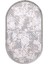 Halı Gri3 Karo Yıkanabilir Saçaklı Oval Kesme Ince Yolluk Kilim Salon Halısı Modeli 2