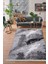 Halı Antrasit Karo Yıkanabilir Saçaklı Kesme Ince Yolluk Kilim Salon Halısı Modeli 1