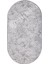 Diji Dekor Halı Gri Karo Yıkanabilir Saçaksız Oval Kesme Ince Yolluk Kilim Salon Halısı Modeli 2