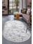 Halı Gri Karo Yıkanabilir Saçaklı Oval Kesme Ince Yolluk Kilim Salon Halısı Modeli 1