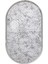 Halı Gri Karo Yıkanabilir Saçaklı Oval Kesme Ince Yolluk Kilim Salon Halısı Modeli 2