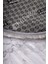 Halı Gri Karo Yıkanabilir Saçaklı Oval Kesme Ince Yolluk Kilim Salon Halısı Modeli 4