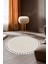 Halı Krem Pramit Desenli Saçaklı Yuvarlak Kesme Yolluk Kilim Salon Halısı Modelleri 1