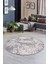 Halı Gri3 Karo Yıkanabilir Yuvarlak Kesme Ince Yolluk Kilim Salon Halısı Modelleri 1