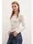 Kayık Yaka Bluz Bej 4