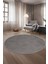 Halı Gri Pramit Desenli Saçaksız Yuvarlak Kesme Yolluk Kilim Salon Halısı Modelleri 1