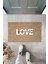 Beyaz Kapı Önü Paspası Yourself Love Desen K-3305 1