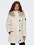 Kadın Kapüşonlu Ekru Parka Mont - 15304625 3