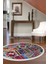 Halı Çok Renkli 9010 Saçaklı Yuvarlak Kesme Ince Yolluk Kilim Salon Halısı Modelleri 1